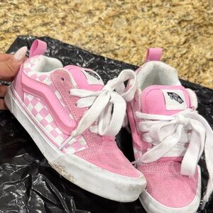 Vans Kids Pink and White Checkered Sneakers